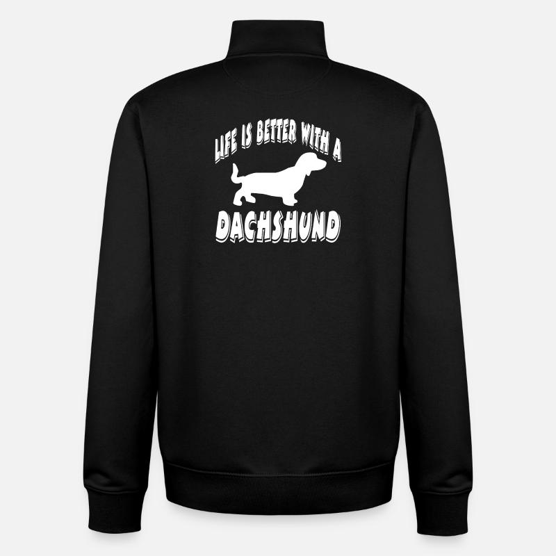 Dackel - Unisex Organic Zip Sweatshirt von Stanley/Stella - Schwarz