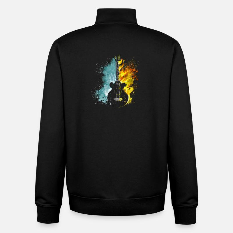 Gitarre Feuer Eis - Sweat zippé unisexe en coton bio Stanley/Stella - noir