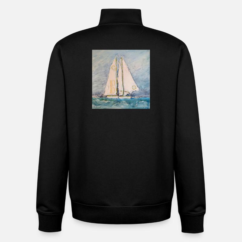 Segelboot auf See - Unisex Organic Zip Sweatshirt von Stanley/Stella - Schwarz