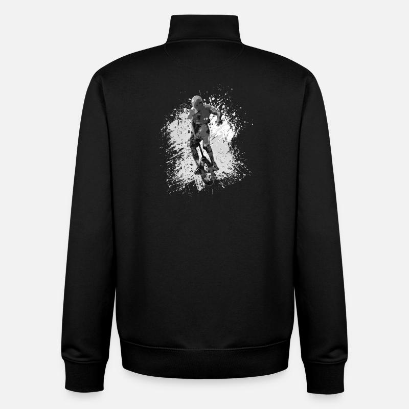 Unicycle | Style libre monocycle - Sweat zippé unisexe en coton bio Stanley/Stella - noir