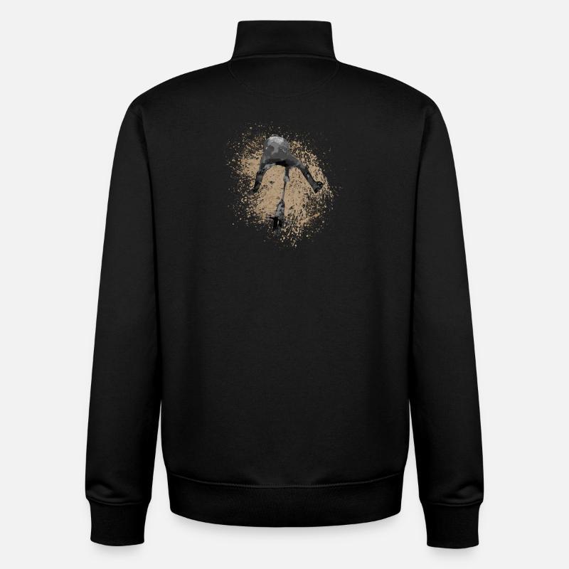 Unicycle | Style libre monocycle - Sweat zippé unisexe en coton bio Stanley/Stella - noir