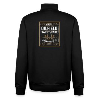 Ölfeld Ehefrau Bohrinsel Ölbohrinsel - Unisex Organic Zip Sweatshirt von Stanley/Stella - Schwarz - Hinten - AI Model Male 185 light (185cm)