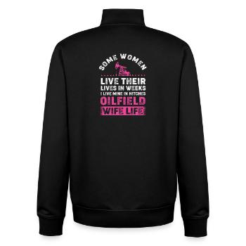 Bohrinsel Ölfeld Ölbohrinsel Ehefrau - Unisex Organic Zip Sweatshirt von Stanley/Stella - Schwarz - Hinten - AI Model Male 185 light (185cm)