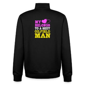 Ölfeld Ehefrau Bohrinsel Ölbohrinsel - Unisex Organic Zip Sweatshirt von Stanley/Stella - Schwarz - Hinten - AI Model Male 185 light (185cm)