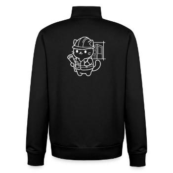 Architekt Kawaii Katze - Unisex Organic Zip Sweatshirt von Stanley/Stella - Schwarz - Hinten - AI Model Male 185 light (185cm)