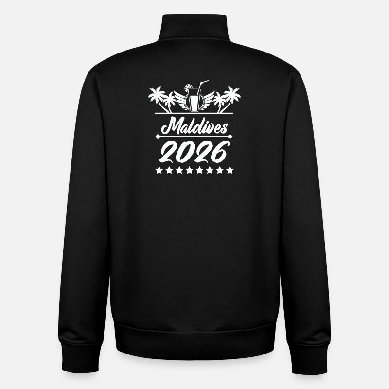 Maldives 2026 Beach Dream - Unisex Organic Zip Sweatshirt by Stanley/Stella - black