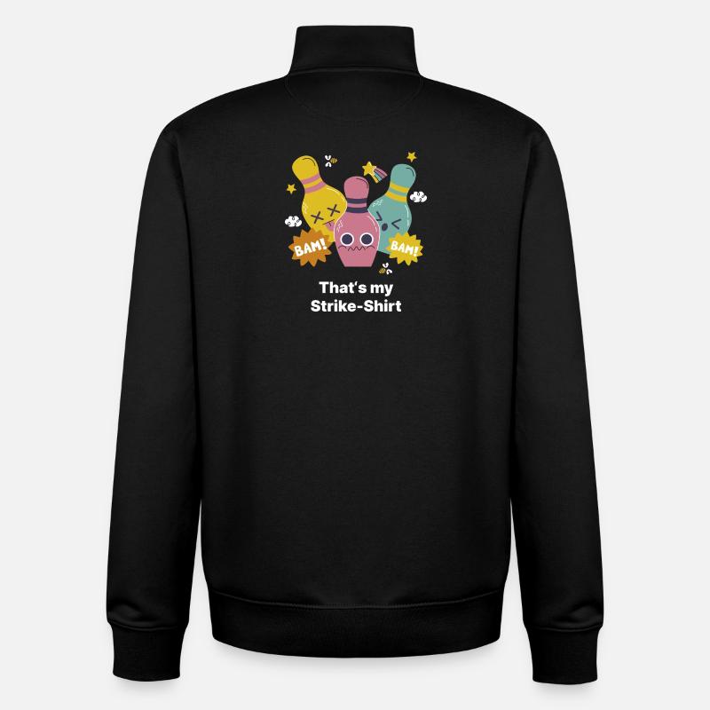 Strike Shirt Bowling Trio - Sweat zippé unisexe en coton bio Stanley/Stella - noir