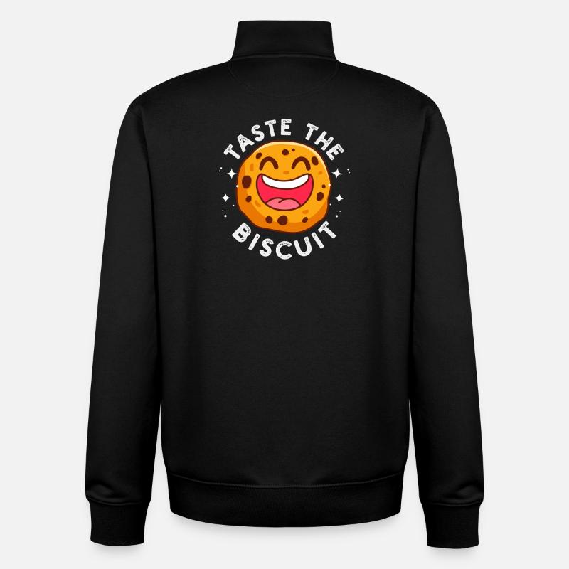 Cheerful Cookie Emoticon-Logo - Unisex Organic Zip Sweatshirt von Stanley/Stella - Schwarz