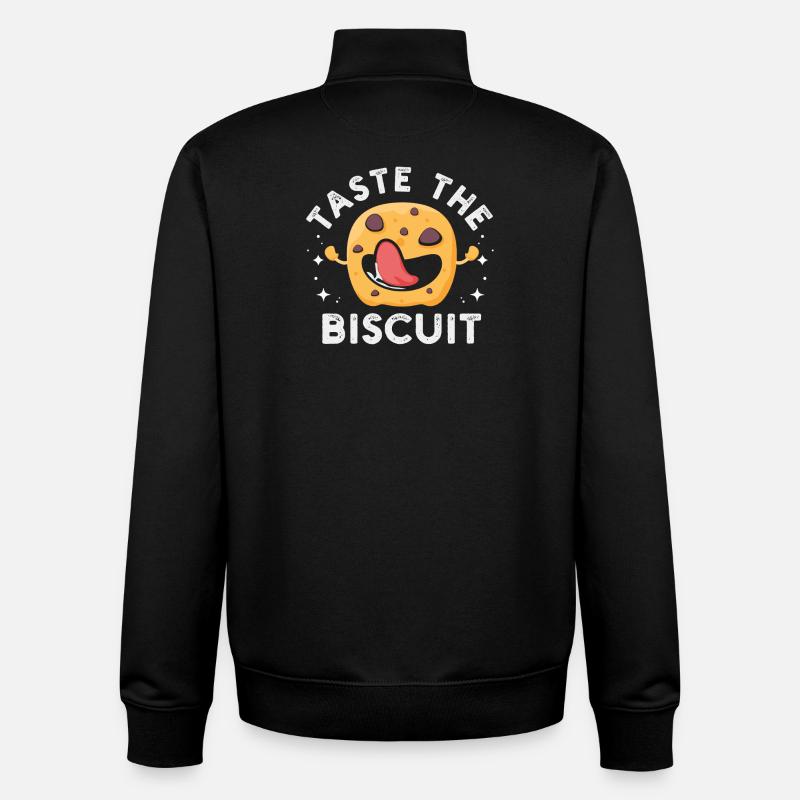 Taste The Biscuit Character - Unisex Organic Zip Sweatshirt by Stanley/Stella - black