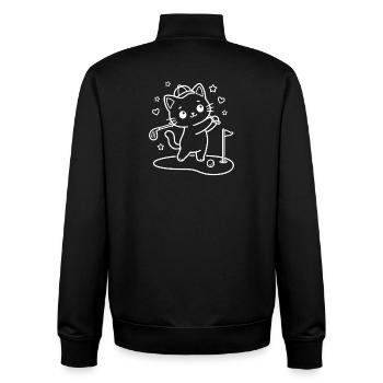 Kawaii Katze Golf spielen - Unisex Organic Zip Sweatshirt von Stanley/Stella - Schwarz - Hinten - AI Model Male 185 light (185cm)
