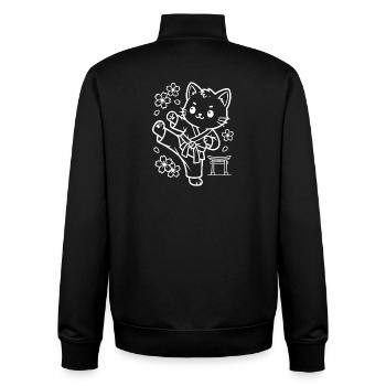 Karate Kawaii Katze - Unisex Organic Zip Sweatshirt von Stanley/Stella - Schwarz - Hinten - AI Model Male 185 light (185cm)