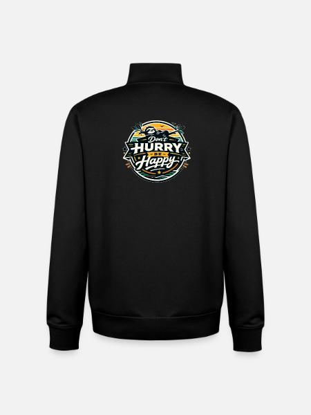 Dont Hurry Be Happy Sloth - Unisex Organic Zip Sweatshirt by Stanley/Stella - black