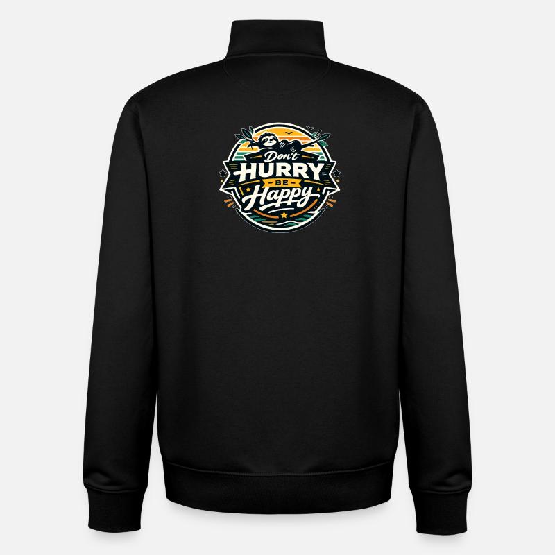 Dont Hurry Be Happy Sloth - Unisex Organic Zip Sweatshirt von Stanley/Stella - Schwarz