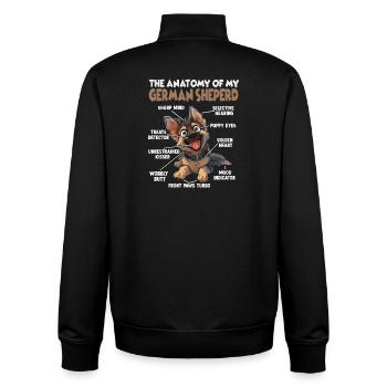 Hundehalter Geschenk Deutscher Schäferhund Gassi T - Unisex Organic Zip Sweatshirt von Stanley/Stella - Schwarz - Hinten - AI Model Male 185 light (185cm)