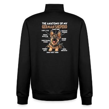 Deutscher Schäferhund Hundehalter Geschenk Gassi T - Unisex Organic Zip Sweatshirt von Stanley/Stella - Schwarz - Hinten - AI Model Male 185 light (185cm)