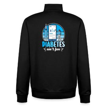 Diabetes type 1 diabetic - Unisex Organic Zip Sweatshirt by Stanley/Stella - black - Back - AI Model Male 185 light (185cm)