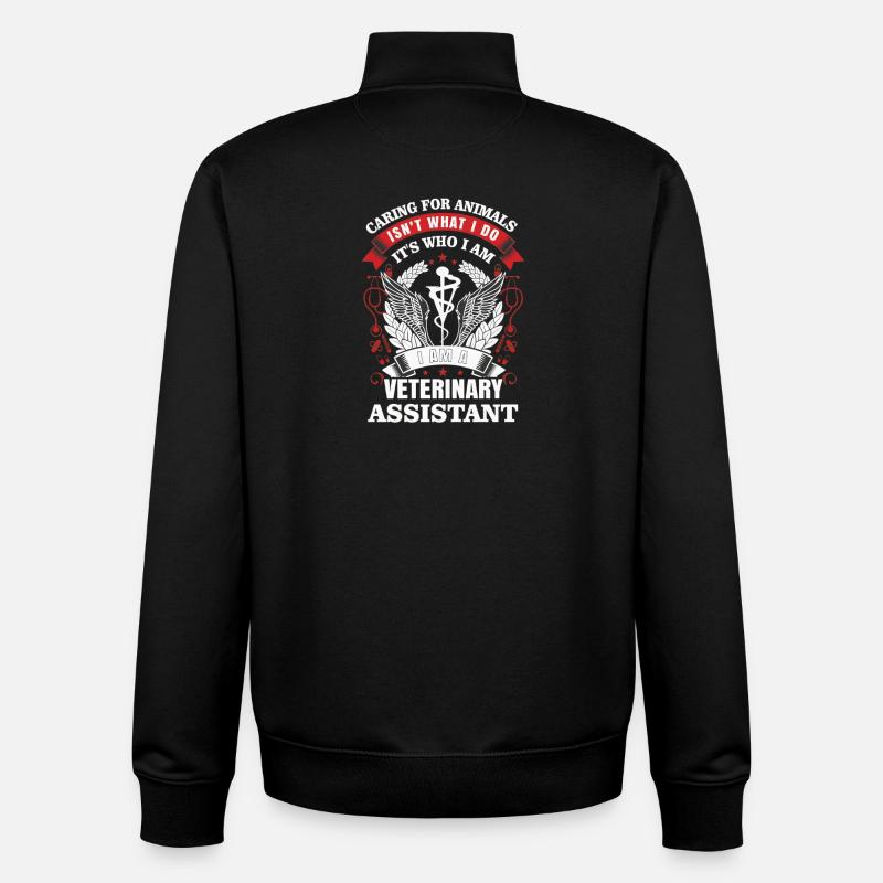veterinary assistant - Unisex Organic Zip Sweatshirt by Stanley/Stella - black