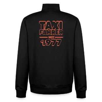 1977 - Unisex Organic Zip Sweatshirt von Stanley/Stella - Schwarz - Hinten - AI Model Male 185 light (185cm)