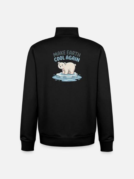 Make Earth Cool Again - Unisex Organic Zip Sweatshirt by Stanley/Stella - black