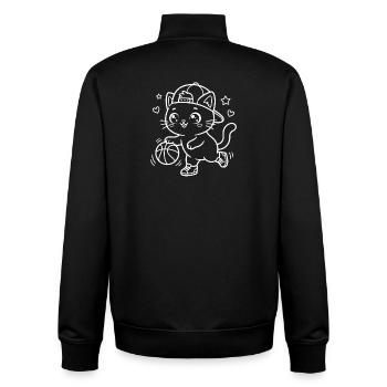 Kawaii Katze Basketball - Unisex Organic Zip Sweatshirt von Stanley/Stella - Schwarz - Hinten - AI Model Male 185 light (185cm)