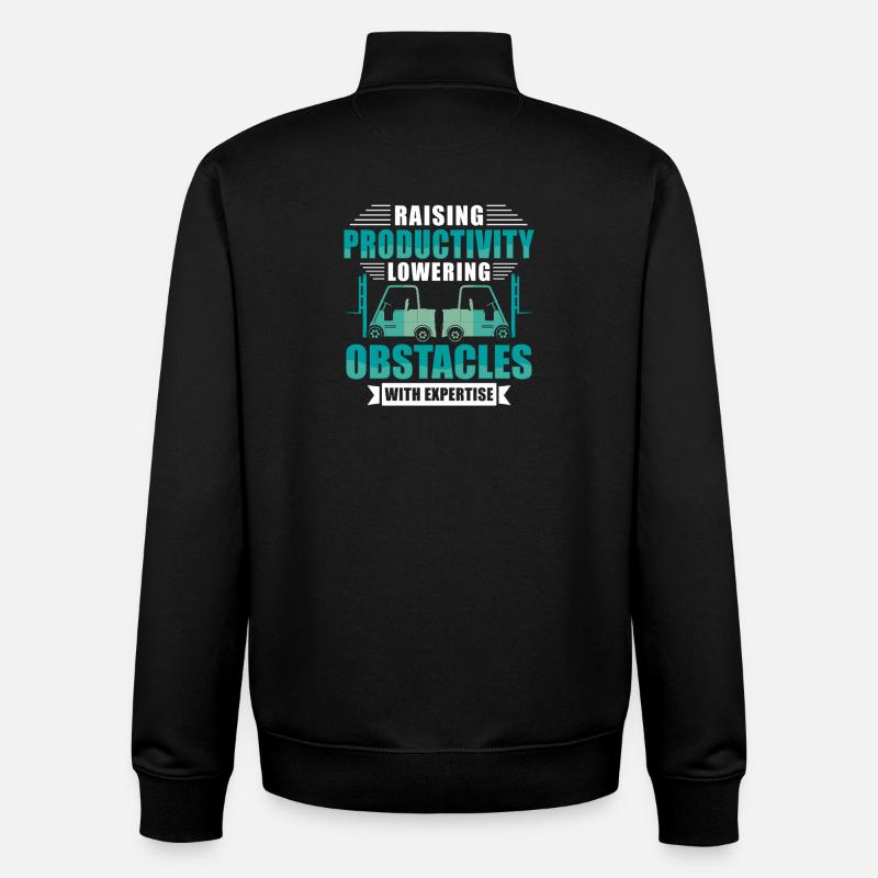 Staplerfahrer Englisch Spruch Stapler - Unisex Organic Zip Sweatshirt von Stanley/Stella - Schwarz