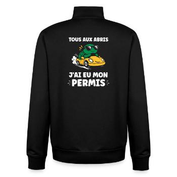 Humor Ich habe meinen Führerschein - Unisex Organic Zip Sweatshirt von Stanley/Stella - Schwarz - Hinten - AI Model Male 185 light (185cm)