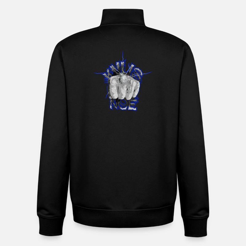 Le poing brise le verre - Sweat zippé unisexe en coton bio Stanley/Stella - noir