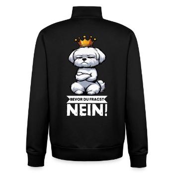 Before you ask: No Malteser Malteserbesitzer - Unisex Organic Zip Sweatshirt by Stanley/Stella - black - Back - AI Model Male 185 light (185cm)