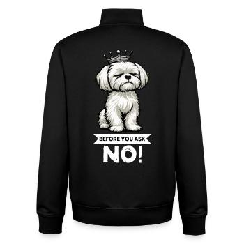 Before You Ask Malteser Maltese Owners Maltese - Unisex Organic Zip Sweatshirt by Stanley/Stella - black - Back - AI Model Male 185 light (185cm)