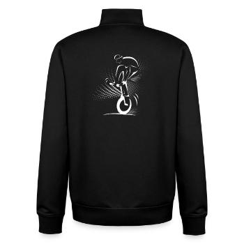 Einrad | Unicycling Freestyle Downhill - Unisex Organic Zip Sweatshirt von Stanley/Stella - Schwarz - Hinten - AI Model Male 185 light (185cm)