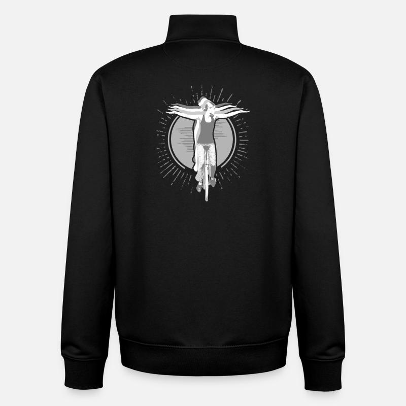 Unicycle | Style libre monocycle - Sweat zippé unisexe en coton bio Stanley/Stella - noir