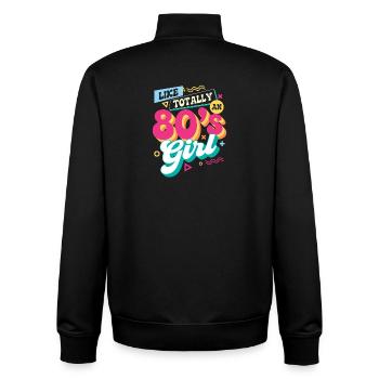 Like Totally An 80s Girl Retro Vibes - Unisex Organic Zip Sweatshirt by Stanley/Stella - black - Back - AI Model Male 185 light (185cm)