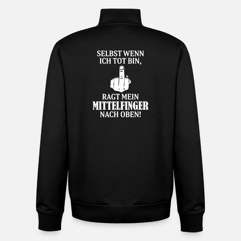 Savage German Middle Finger Slogan Graphic - Unisex Organic Zip Sweatshirt von Stanley/Stella - Schwarz