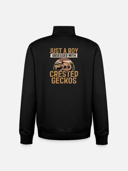 Funny Reptile Crested Gecko - Unisex Organic Zip Sweatshirt by Stanley/Stella - black