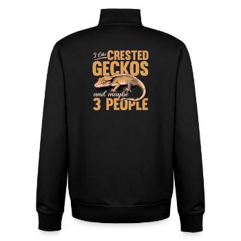 Funny Reptile Crested Gecko - Unisex Organic Zip Sweatshirt von Stanley/Stella - Schwarz - Hinten - AI Model Male 185 light (185cm)