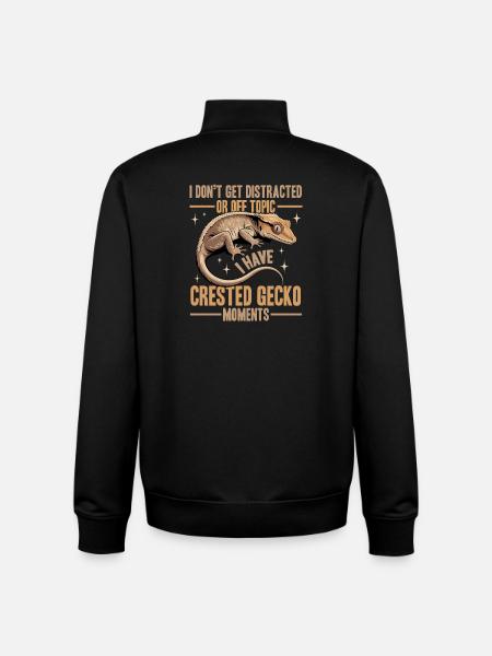 Funny Reptile Crested Gecko - Unisex Organic Zip Sweatshirt by Stanley/Stella - black