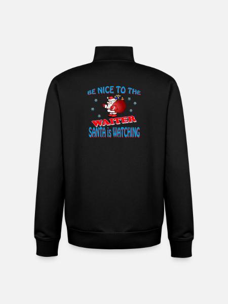 SANTA WAITER - Unisex Organic Zip Sweatshirt by Stanley/Stella - black