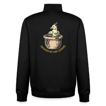 Faire grandir ma propre légende - Édition Vintage Peach - Sweat zippé unisexe en coton bio Stanley/Stella - noir - Dos - AI Model Male 185 light (185cm)