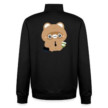 Tired Beaver - Unisex Organic Zip Sweatshirt by Stanley/Stella - black - Back - AI Model Male 185 light (185cm)