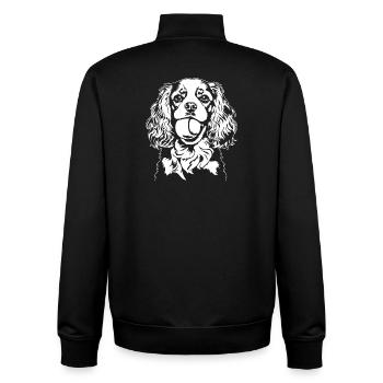 Cavalier King Charles Spaniel Ball Dogs Wilsigns - Sweat zippé unisexe en coton bio Stanley/Stella - noir - Dos - AI Model Male 185 light (185cm)