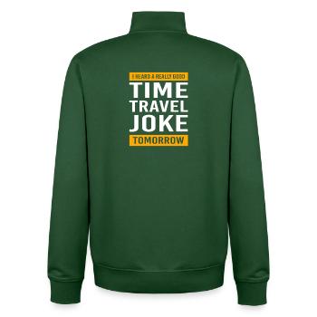 Time travel - Unisex Organic Zip Sweatshirt by Stanley/Stella - bottle green - Back - AI Model Male 185 dark (185cm)
