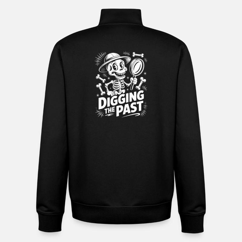 Squelette déterrant le passé - Sweat zippé unisexe en coton bio Stanley/Stella - noir