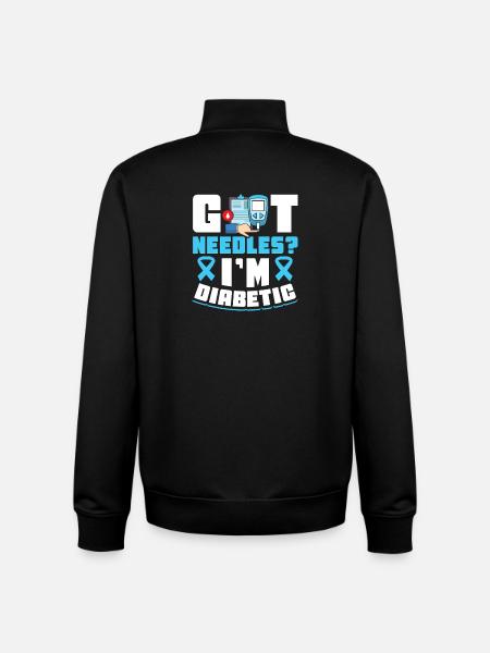 Typ 1-diabetes diabetes - Unisex sweatshirt med dragkedja i ekologisk bomull Stanley/Stella - svart