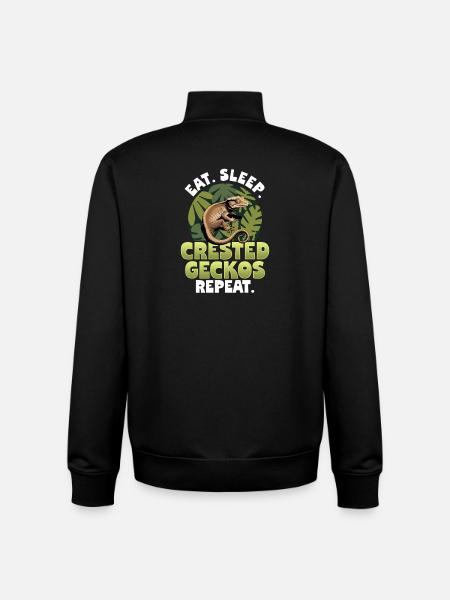 Funny Reptile Crested Gecko - Unisex Organic Zip Sweatshirt by Stanley/Stella - black