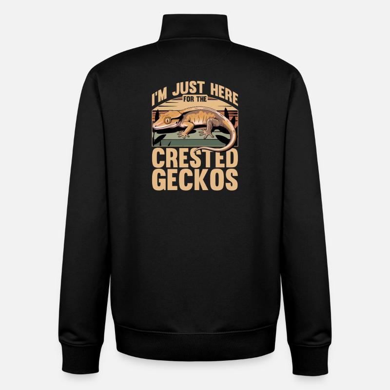 Funny Reptile Crested Gecko - Unisex Organic Zip Sweatshirt von Stanley/Stella - Schwarz