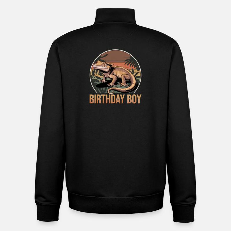 Funny Reptile Crested Gecko - Unisex Organic Zip Sweatshirt von Stanley/Stella - Schwarz