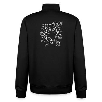 Basketball Kawaii Katze - Unisex Organic Zip Sweatshirt von Stanley/Stella - Schwarz - Hinten - AI Model Male 185 light (185cm)