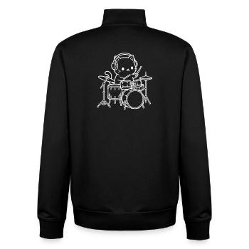 Kawaii Katzen Trommler - Unisex Organic Zip Sweatshirt von Stanley/Stella - Schwarz - Hinten - AI Model Male 185 light (185cm)