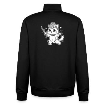 Fechten Kawaii Katze - Unisex Organic Zip Sweatshirt von Stanley/Stella - Schwarz - Hinten - AI Model Male 185 light (185cm)
