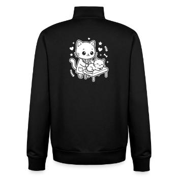 Vétérinaire de chatons - Sweat zippé unisexe en coton bio Stanley/Stella - noir - Dos - AI Model Male 185 light (185cm)